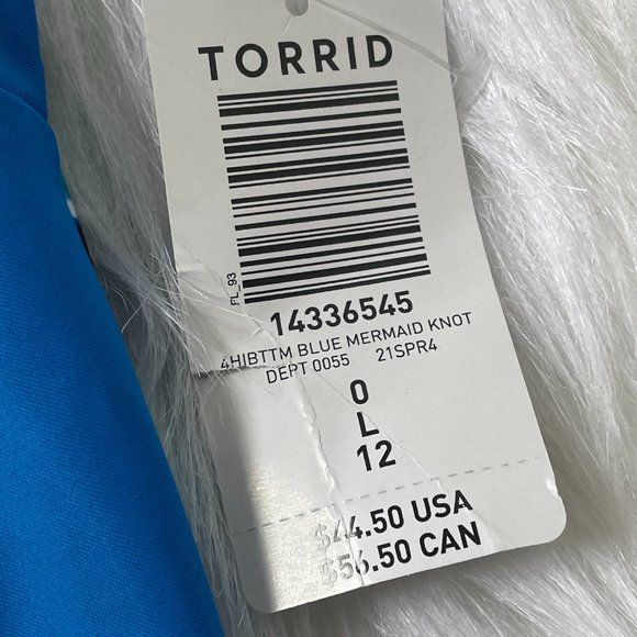 Torrid Blue Mermaid High Waist Knot 0X New with Tags - Picture 3 of 4